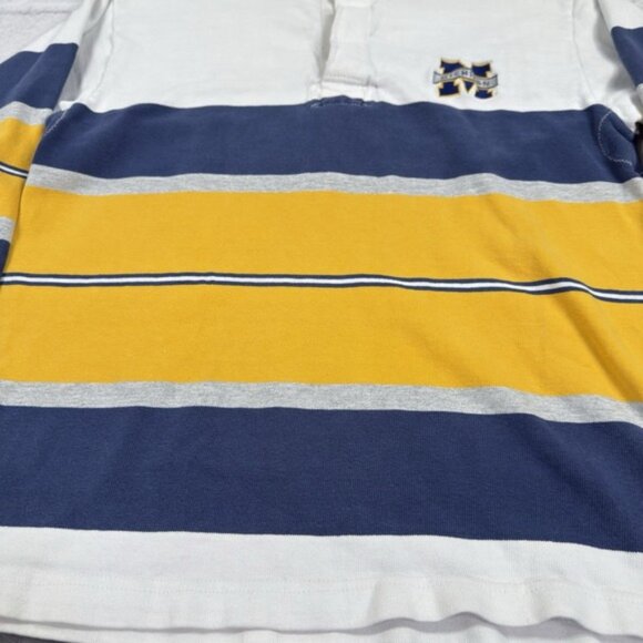 Vintage Michigan Wolverines Barbarian Rugby Polo Shirt Men L Striped Rare - Picture 16 of 16